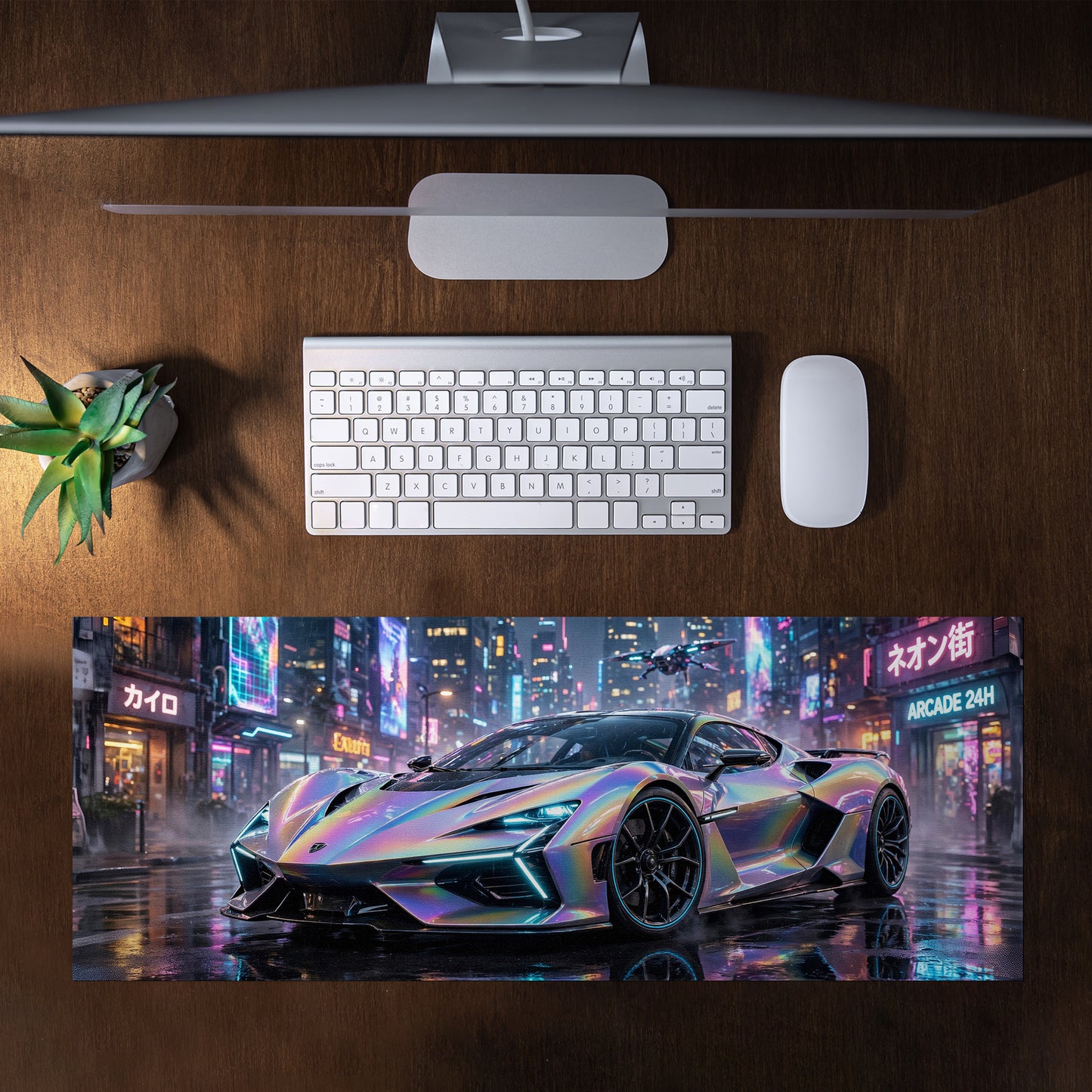 Neon Super Car Desk Pad
