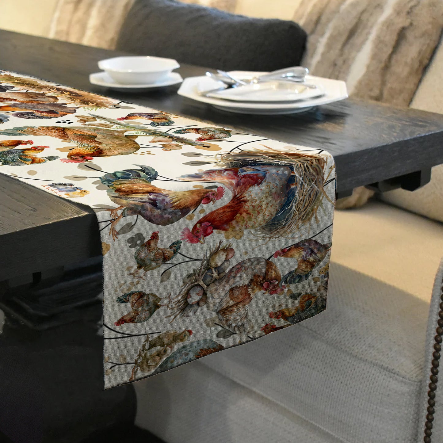 Nesting Chickens Table Runner by Mark van Vuuren