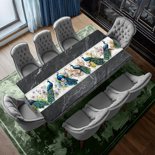 Nesting Peacock Table Runner by Mark van Vuuren