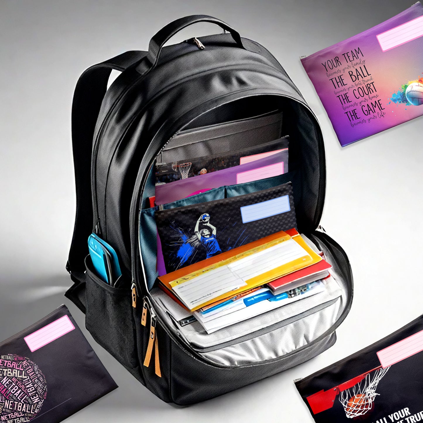 Netball Subject Savvy Book Bags Set of 6