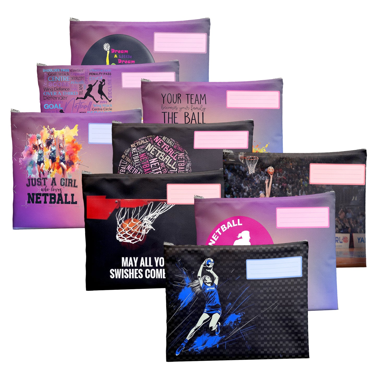 Netball  Subject Savvy Book Bags Set of 9