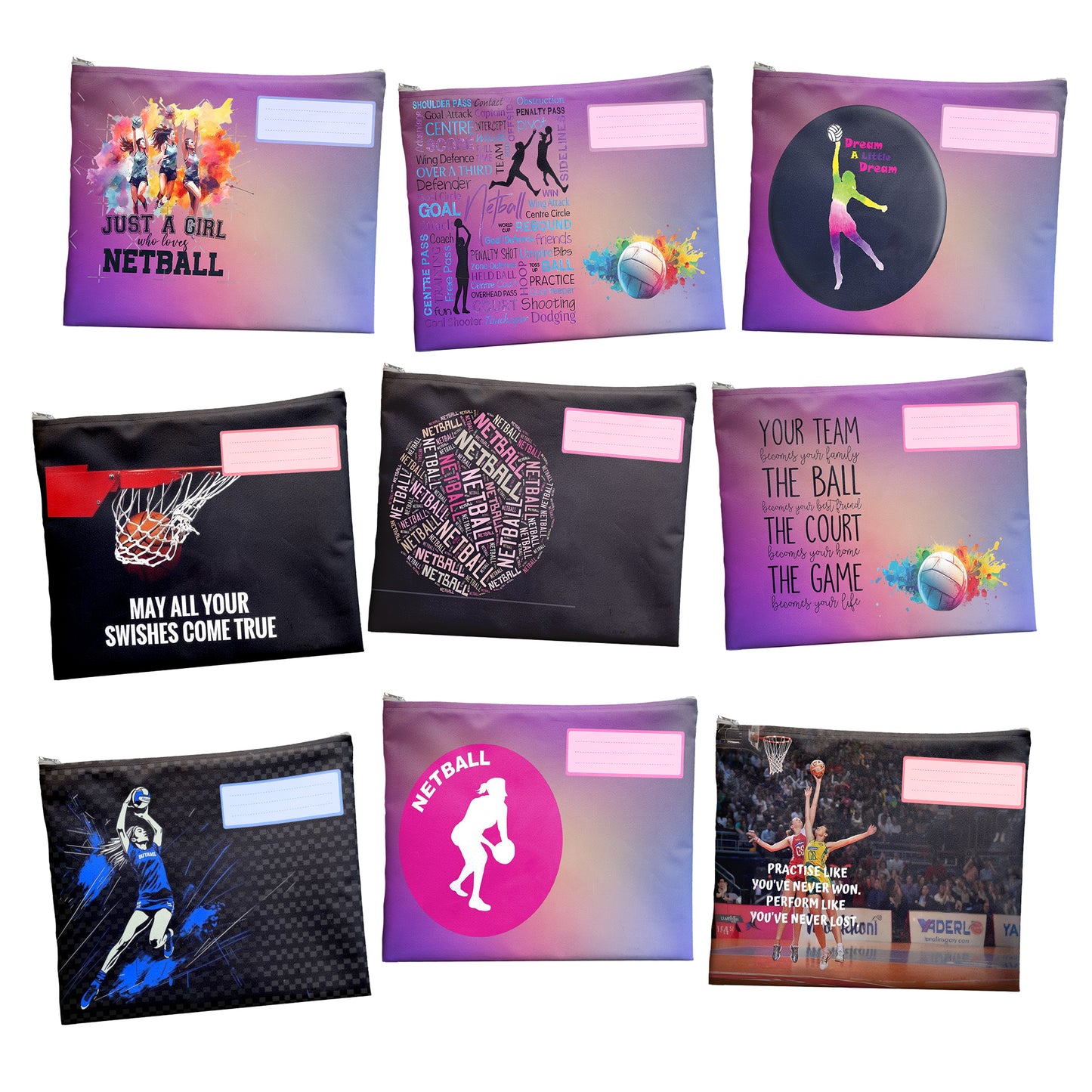 Netball  Subject Savvy Book Bags Set of 9