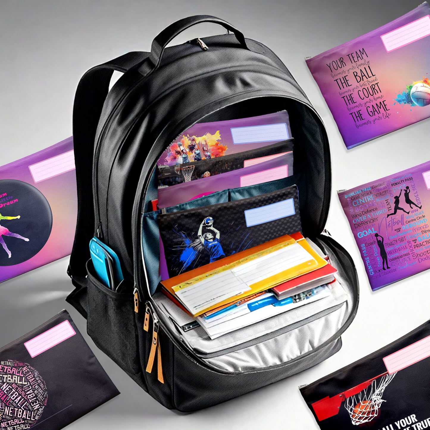 Netball  Subject Savvy Book Bags Set of 9