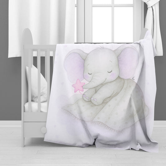 Starry Nap Pink Elephant Minky Blanket by Nathan Pieterse