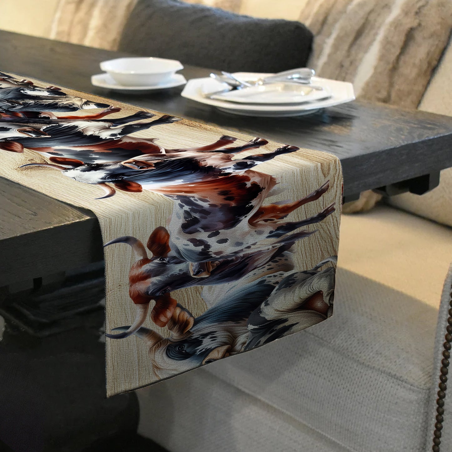 Nguni Herd Table Runner by Mark van Vuuren