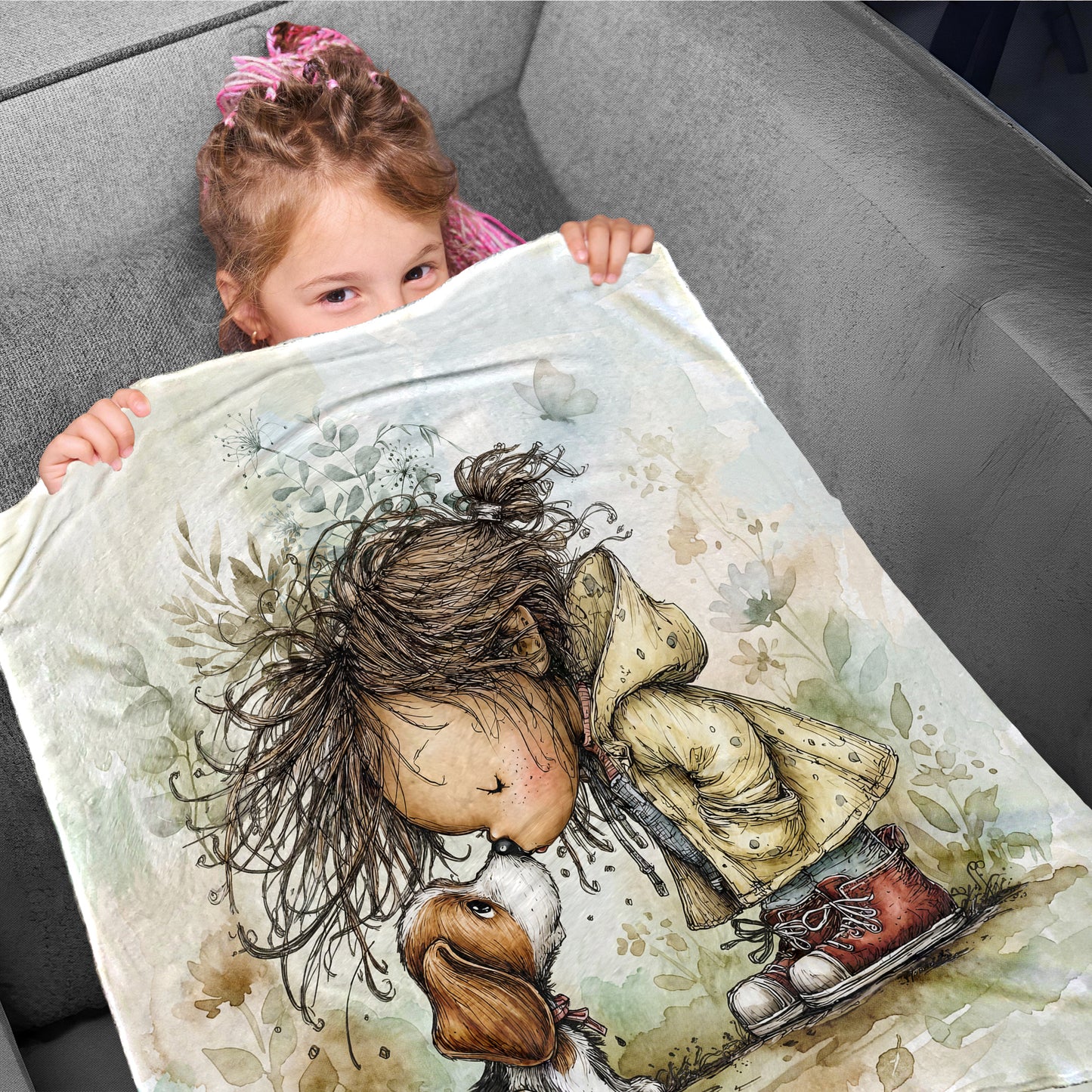 Nose to Nose Toddler Fleece Blanket