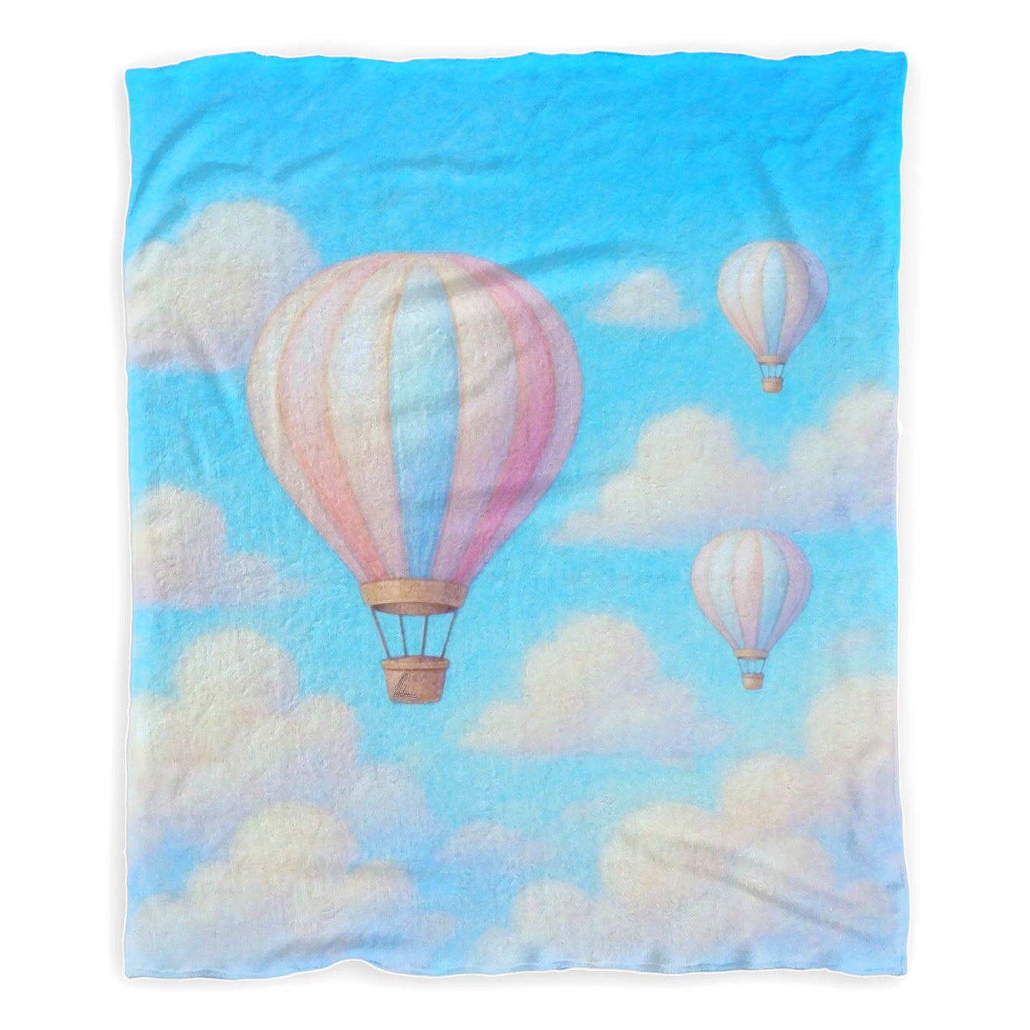 Nursery Clouds & Balloons Minky Blanket by Nathan Pieterse
