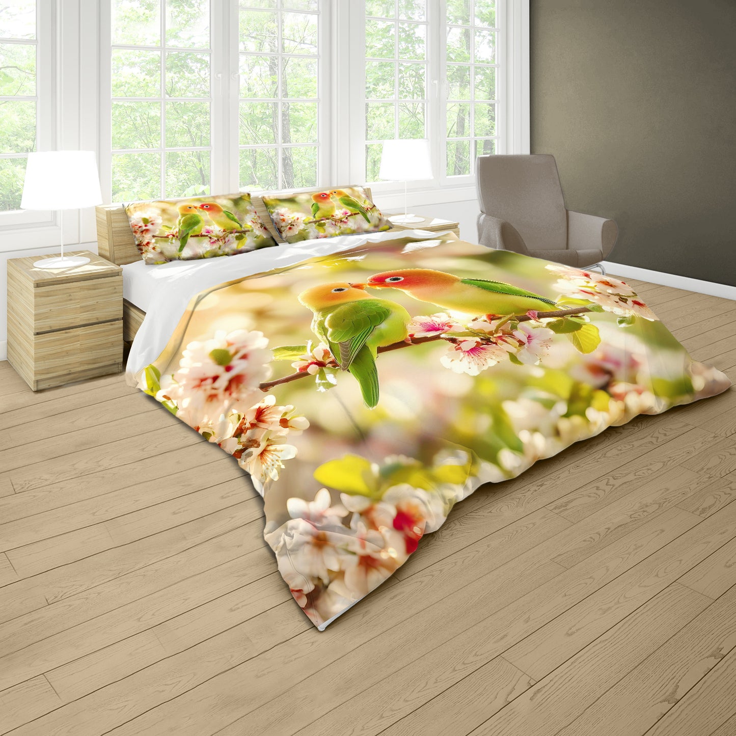 Nyasa Lovebirds Duvet Cover Set