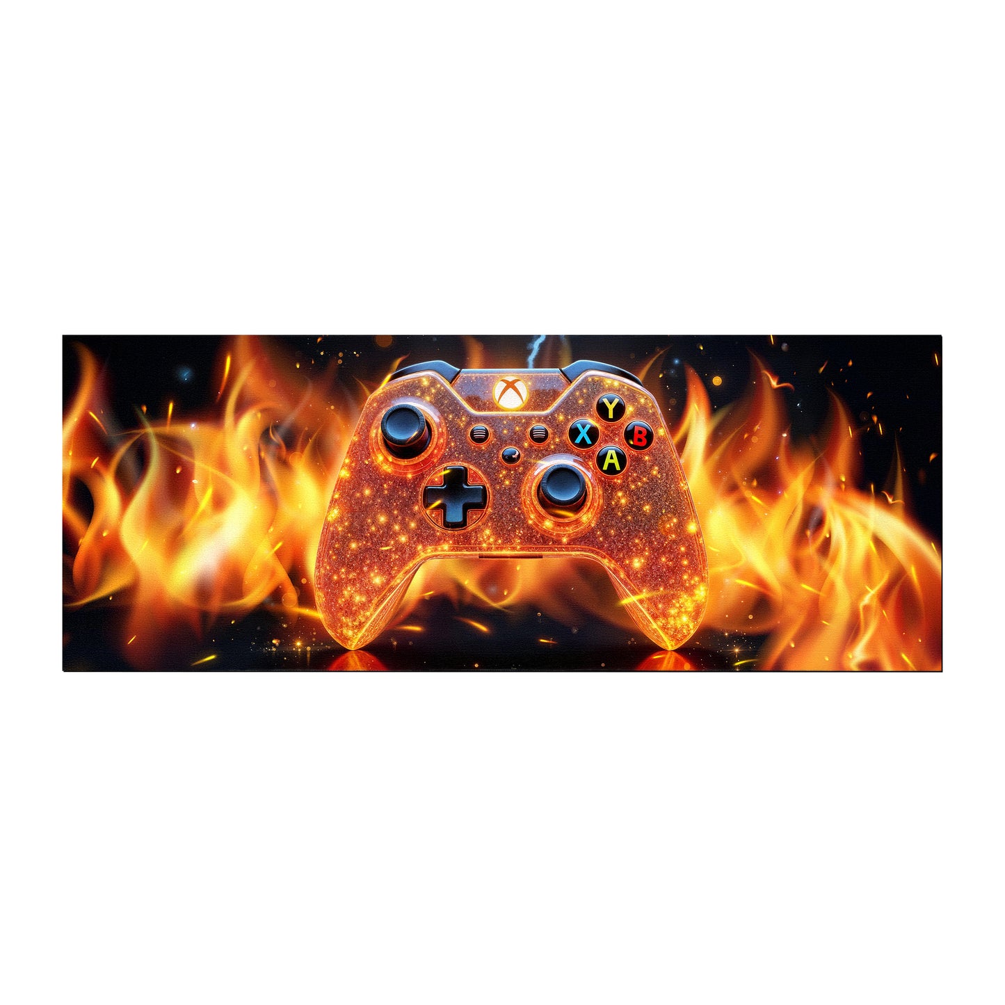 Oarnge Xbox Controller Flames Desk Pad