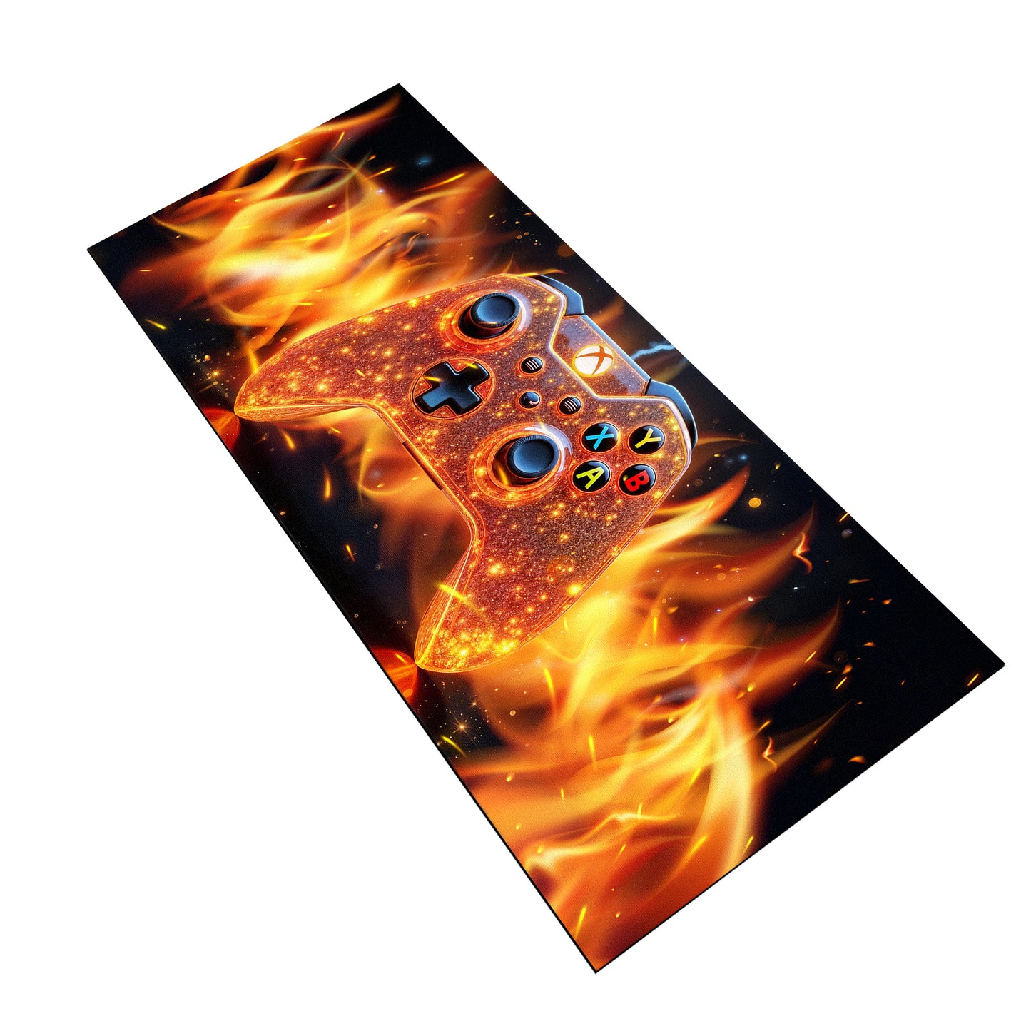 Oarnge Xbox Controller Flames Desk Pad