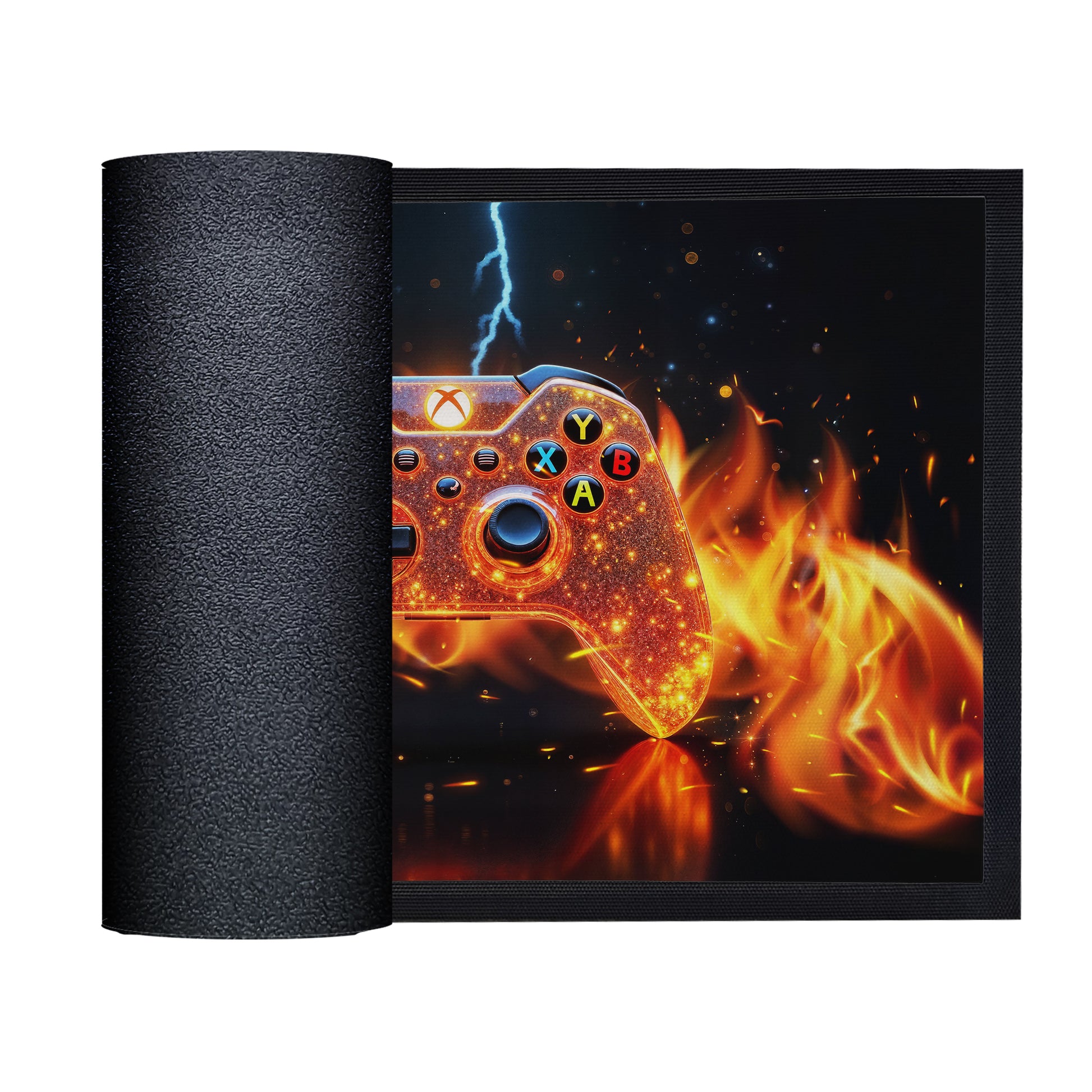 Oarnge Xbox Controller Flames Door Mat – Print with Passion Decor