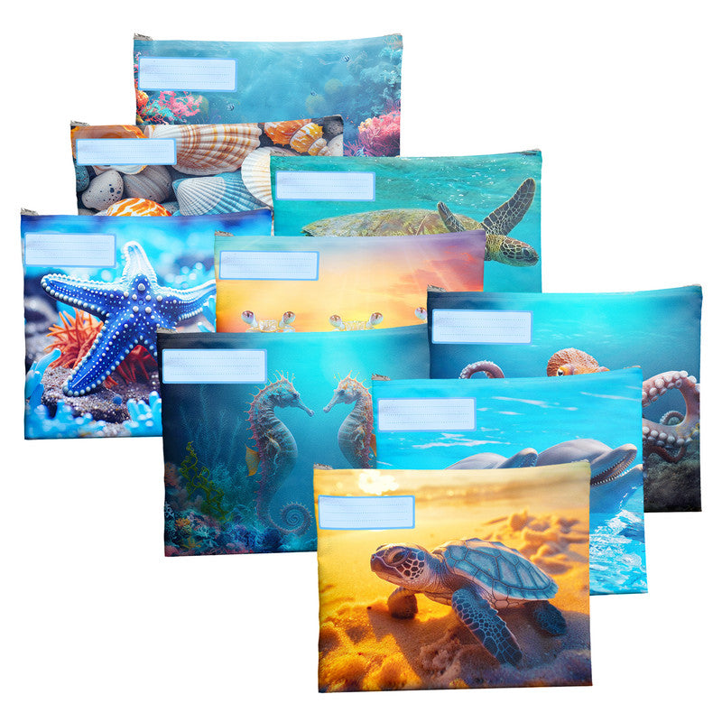 Ocean Theme Subject Savvy Book Bags Set of 9