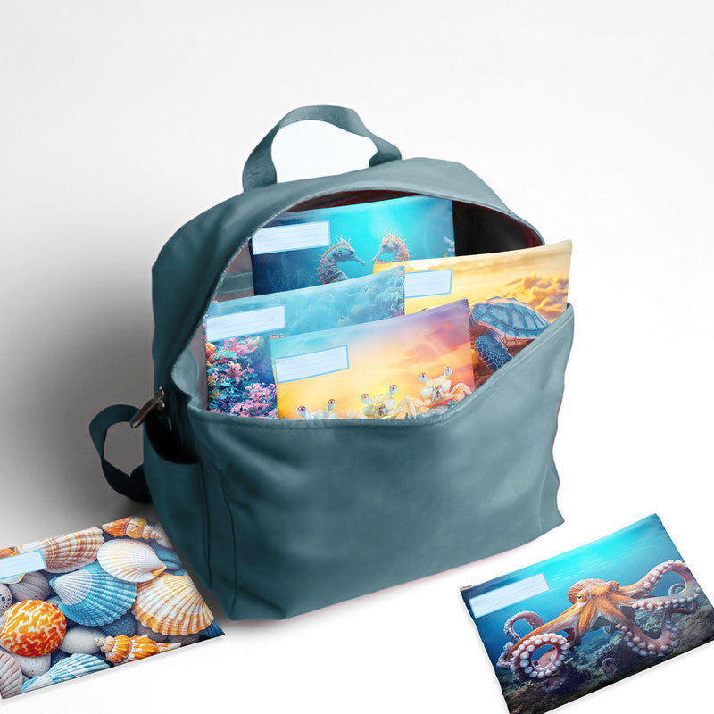 Ocean Theme Subject Savvy Book Bags Set of 6