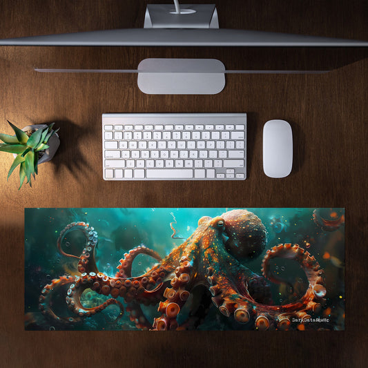Octopus Underwater Large Desk Pad by Wikus Schalkwyk