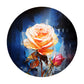 Oil Painting Peach Floral Round Tablecloth