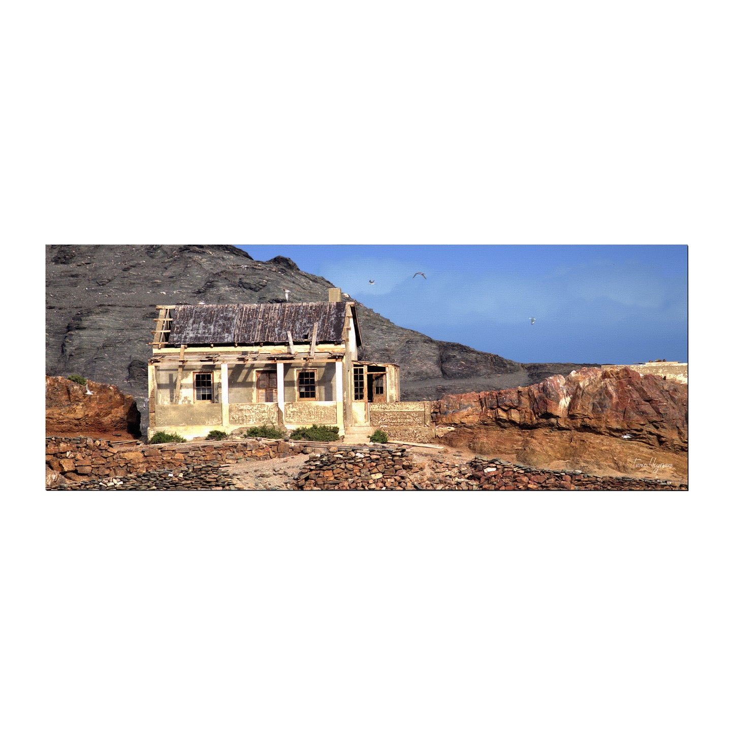 Old Building on Coast Desk Pad by Fanie Heymans