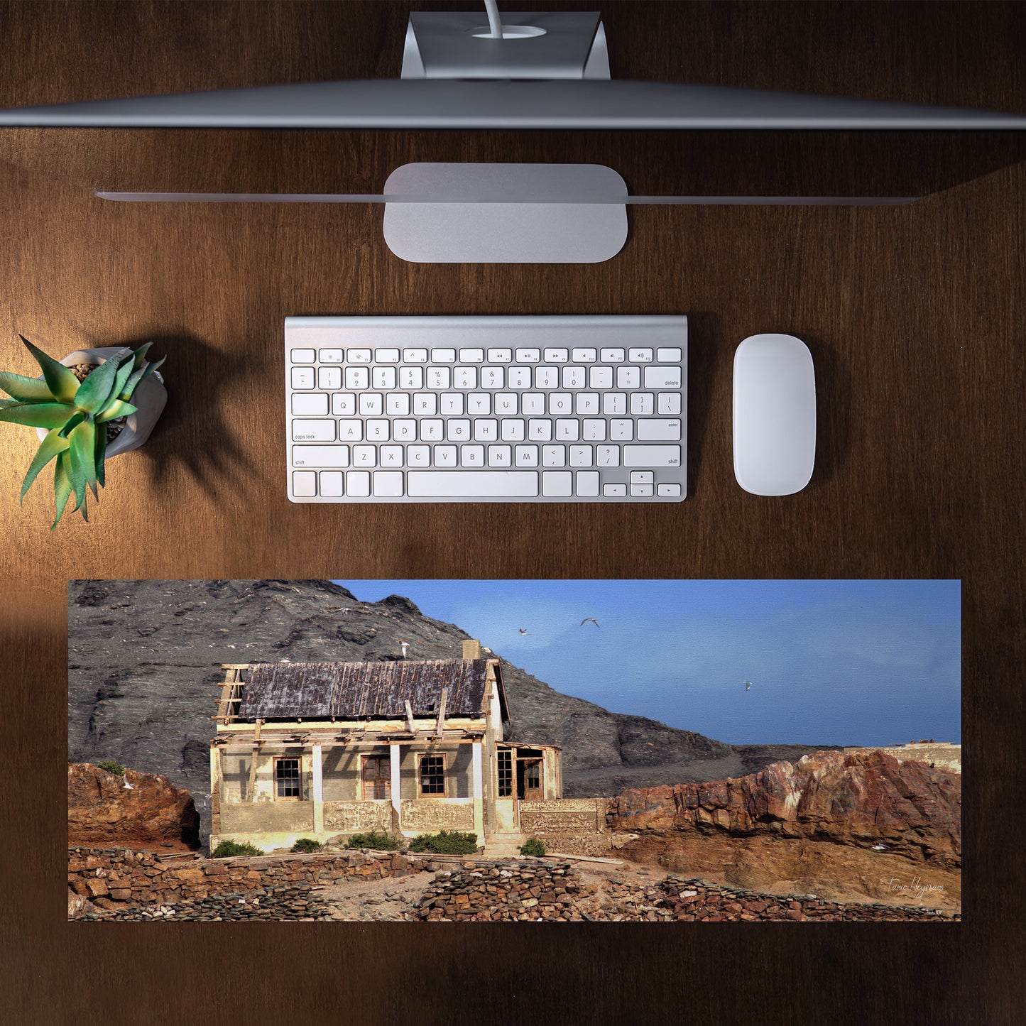 Old Building on Coast Desk Pad by Fanie Heymans