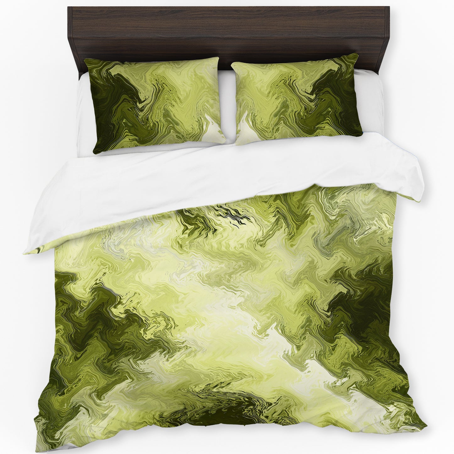 Olive Green Cross Duvet Cover Set
