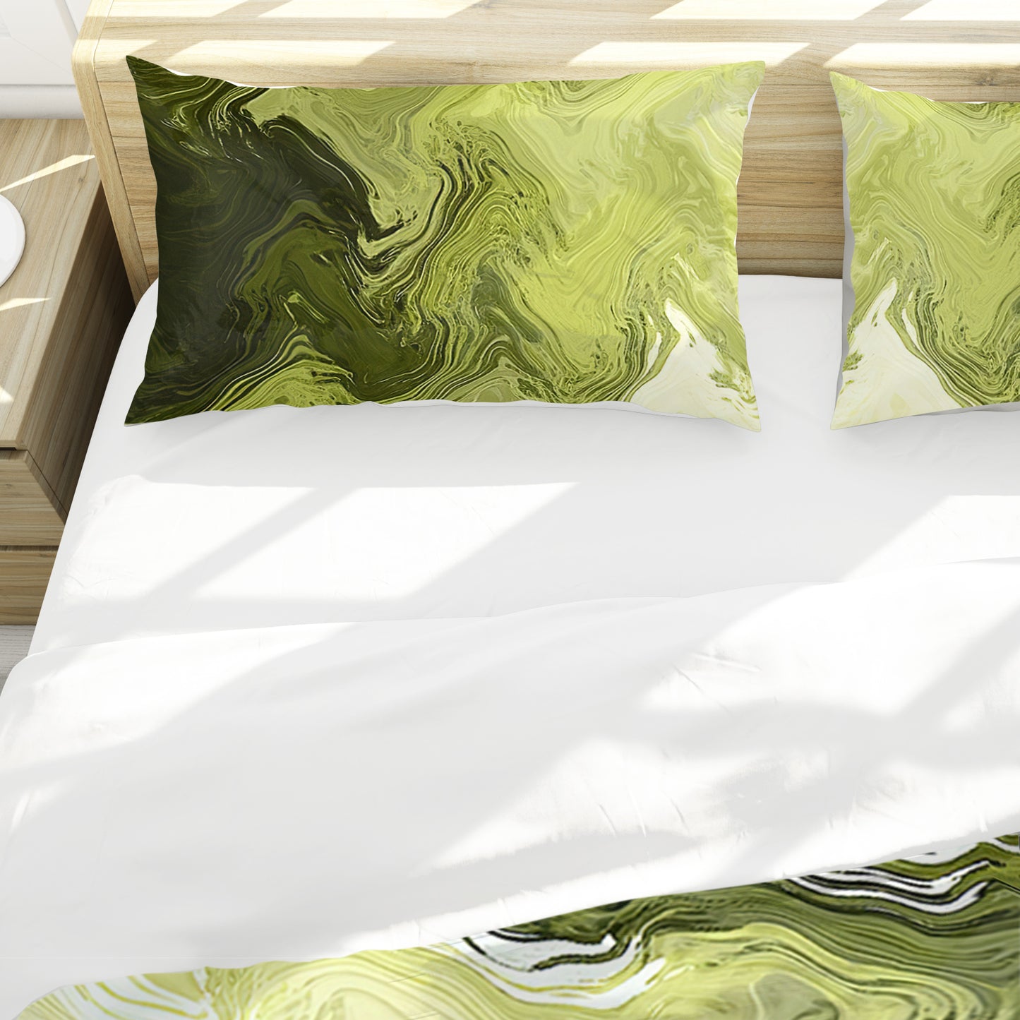 Olive Green Cross Duvet Cover Set