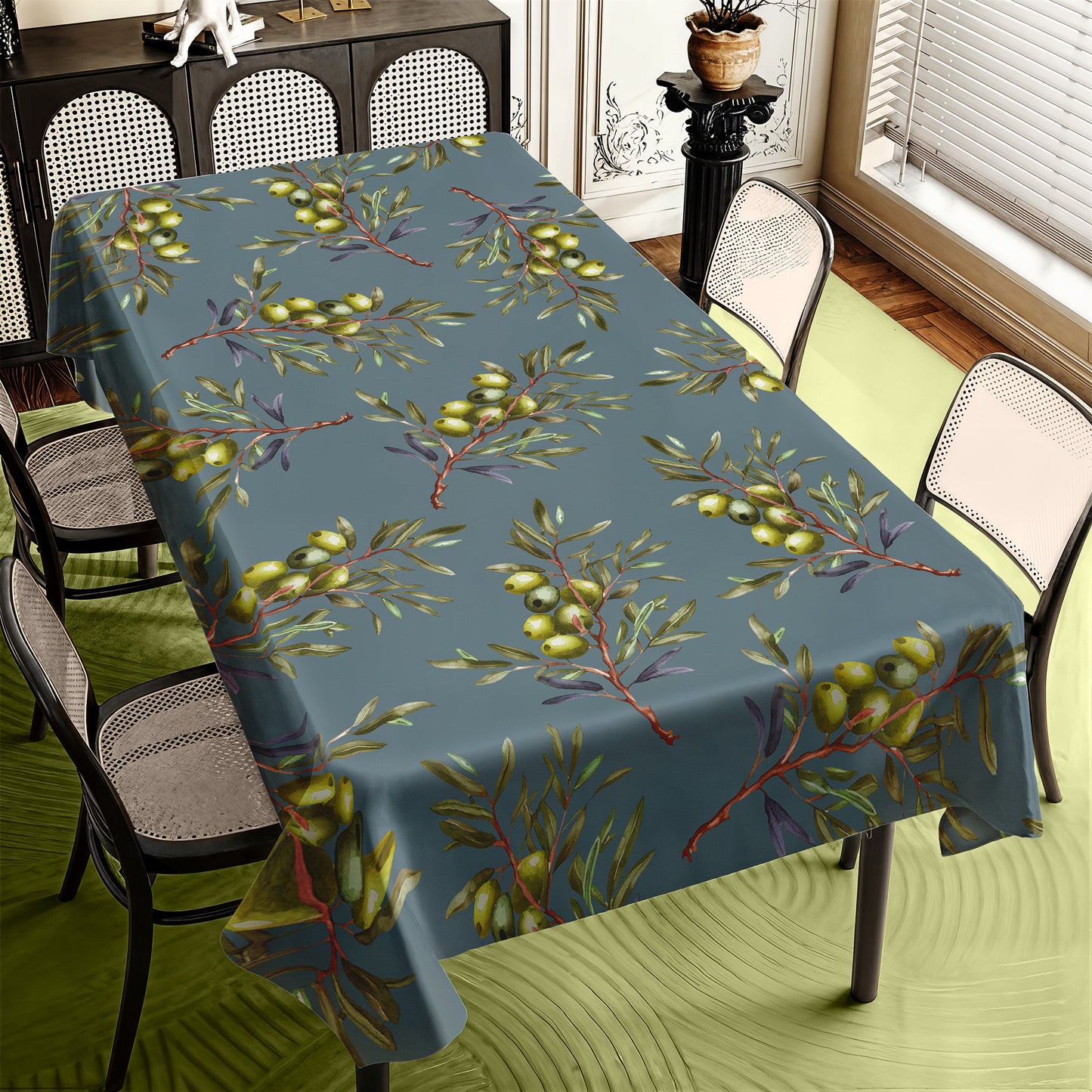 Olives On Grey Rectangle Tablecloth by Mark van Vuuren