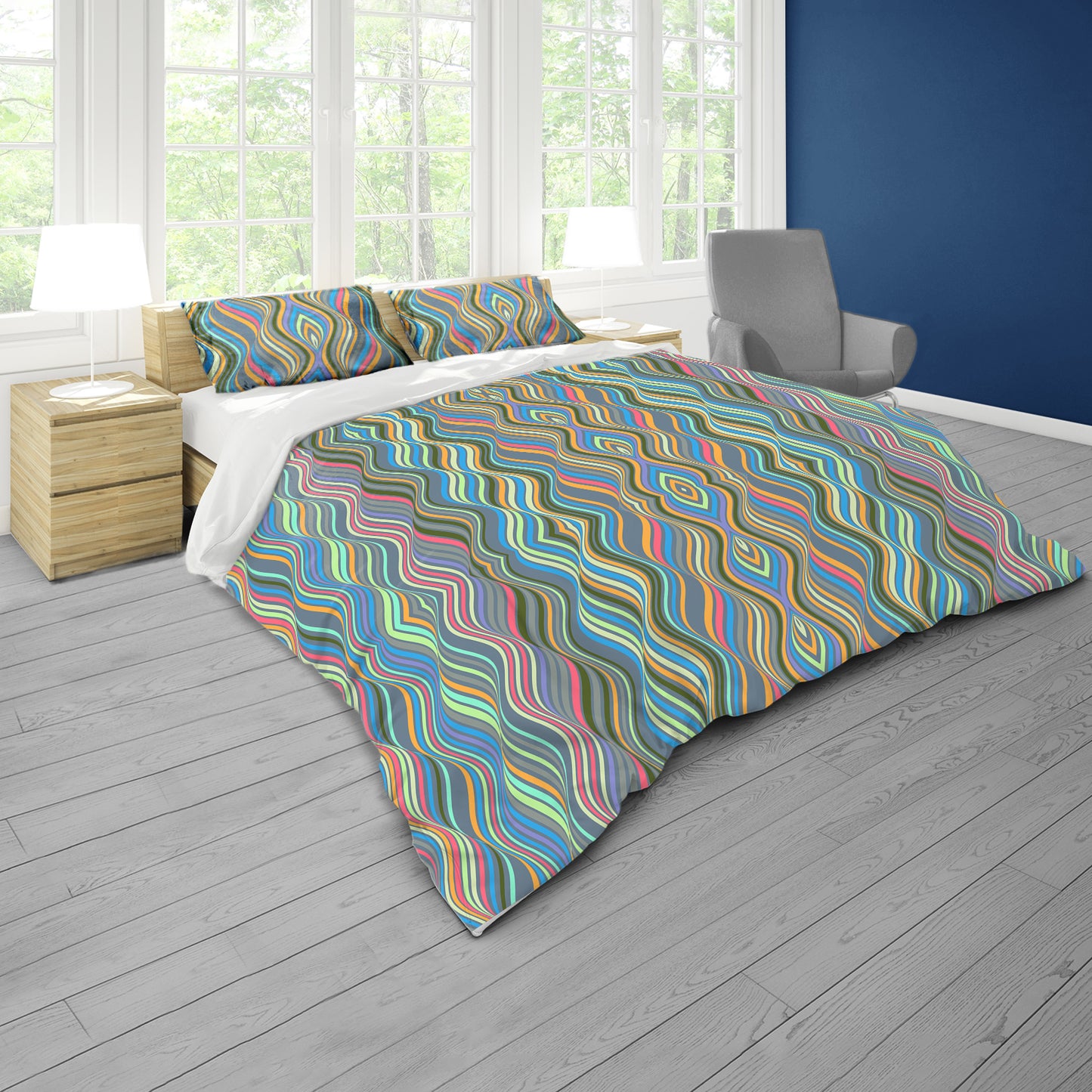 Optical Wave Duvet Cover Set