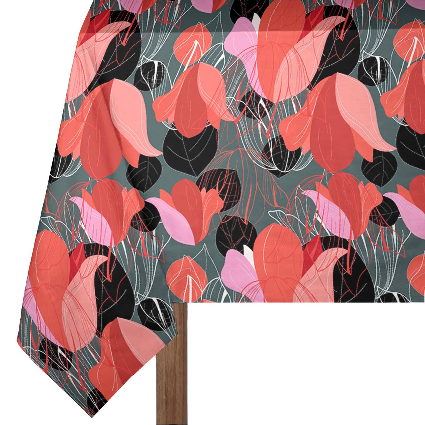 Orange Abstract Petals 3m Rectangle Tablecloth