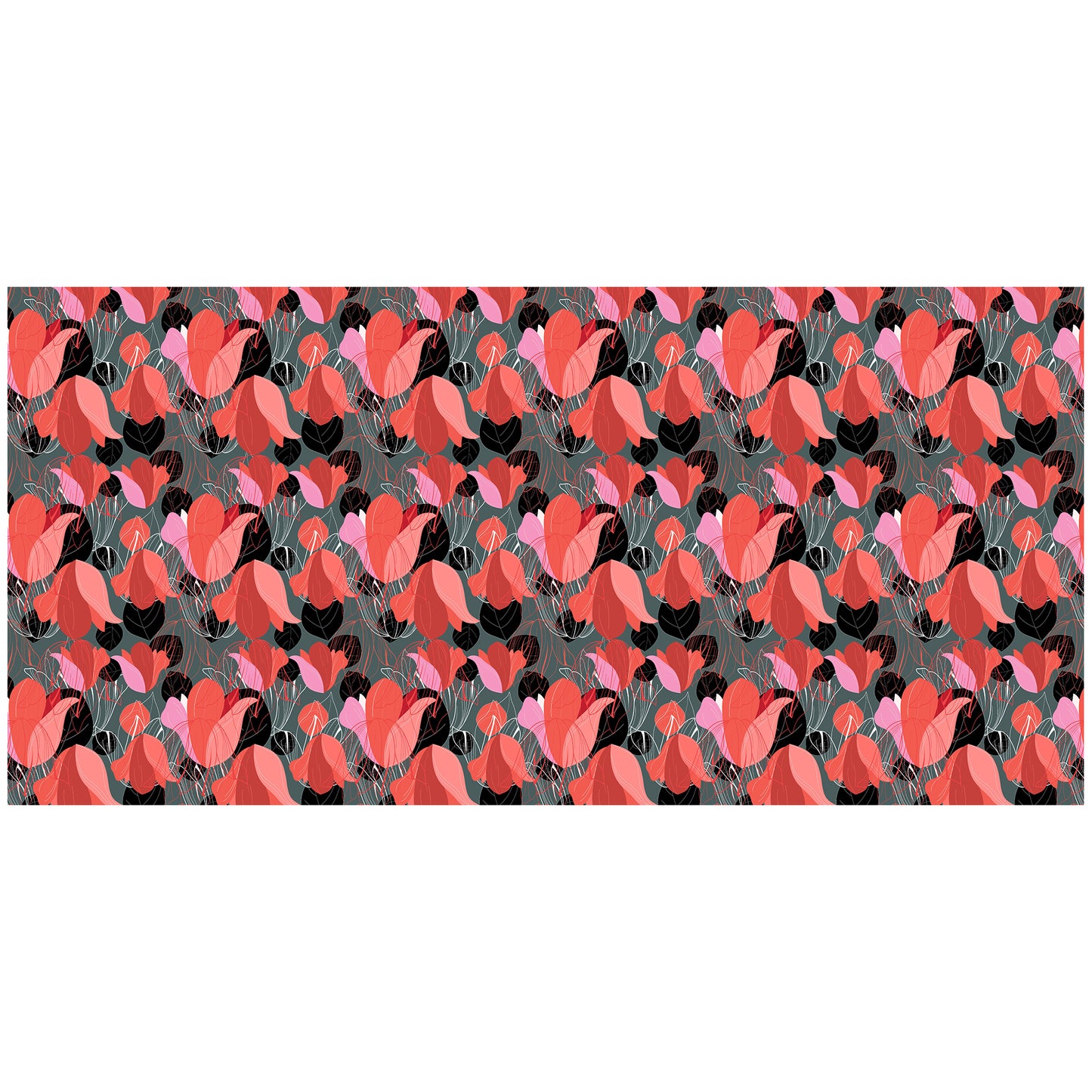 Orange Abstract Petals 3m Rectangle Tablecloth