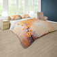Orange Floral Leaves Duvet Cover Set