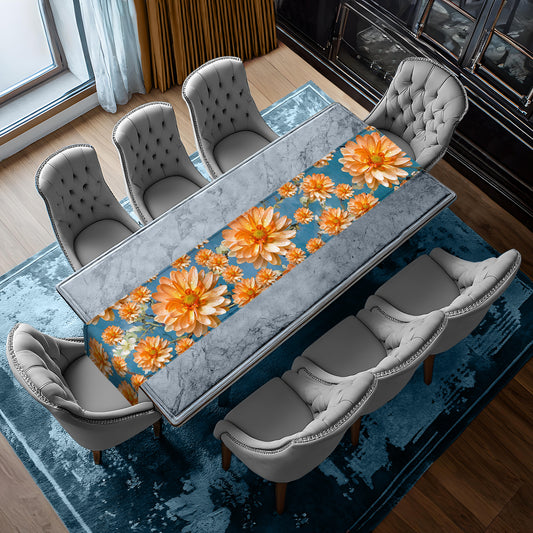 Orange Floral Pattern Table Runner By Mark van Vuuren