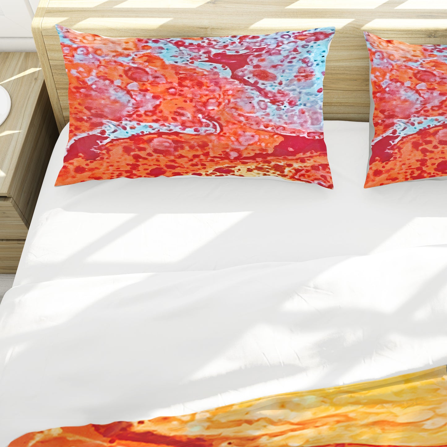 Orange Painted Colour Bloom Duvet Cover Set