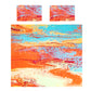 Orange Painted Colour Bloom Duvet Cover Set
