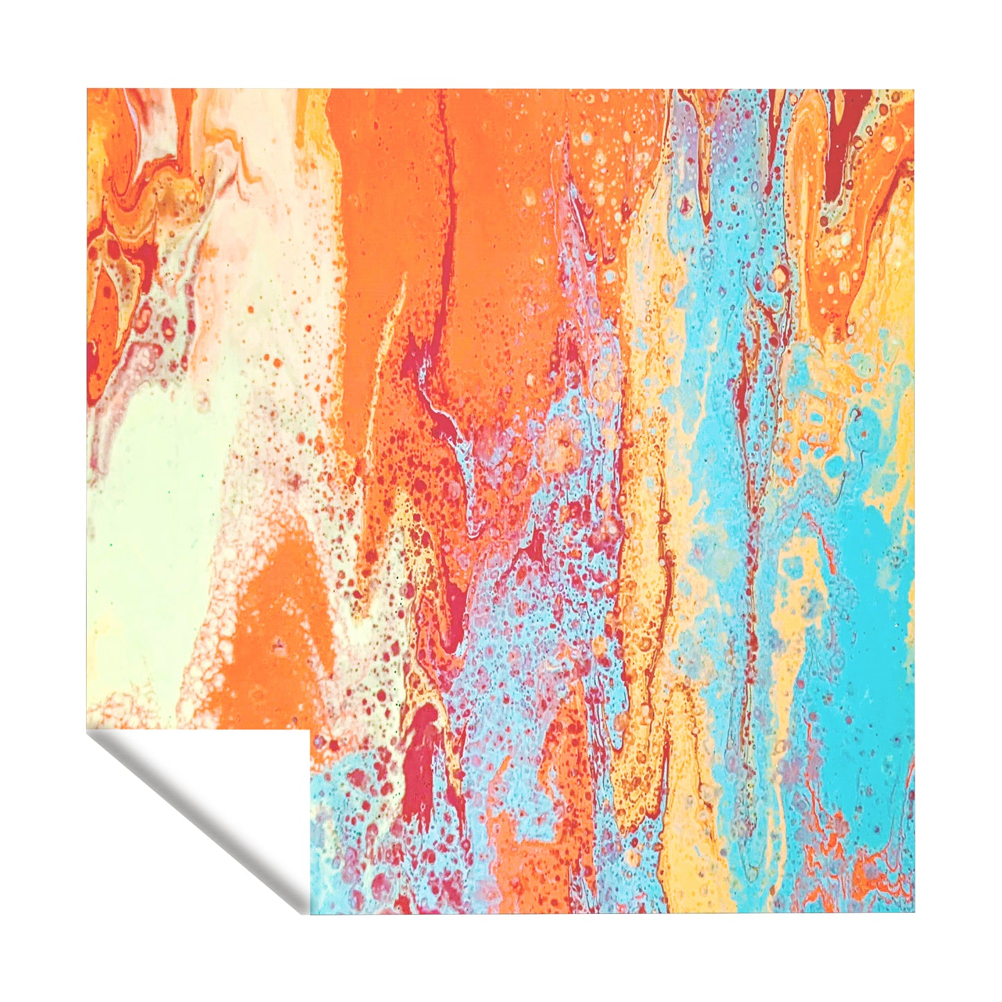 Orange Painted Colour Bloom Square Tablecloth