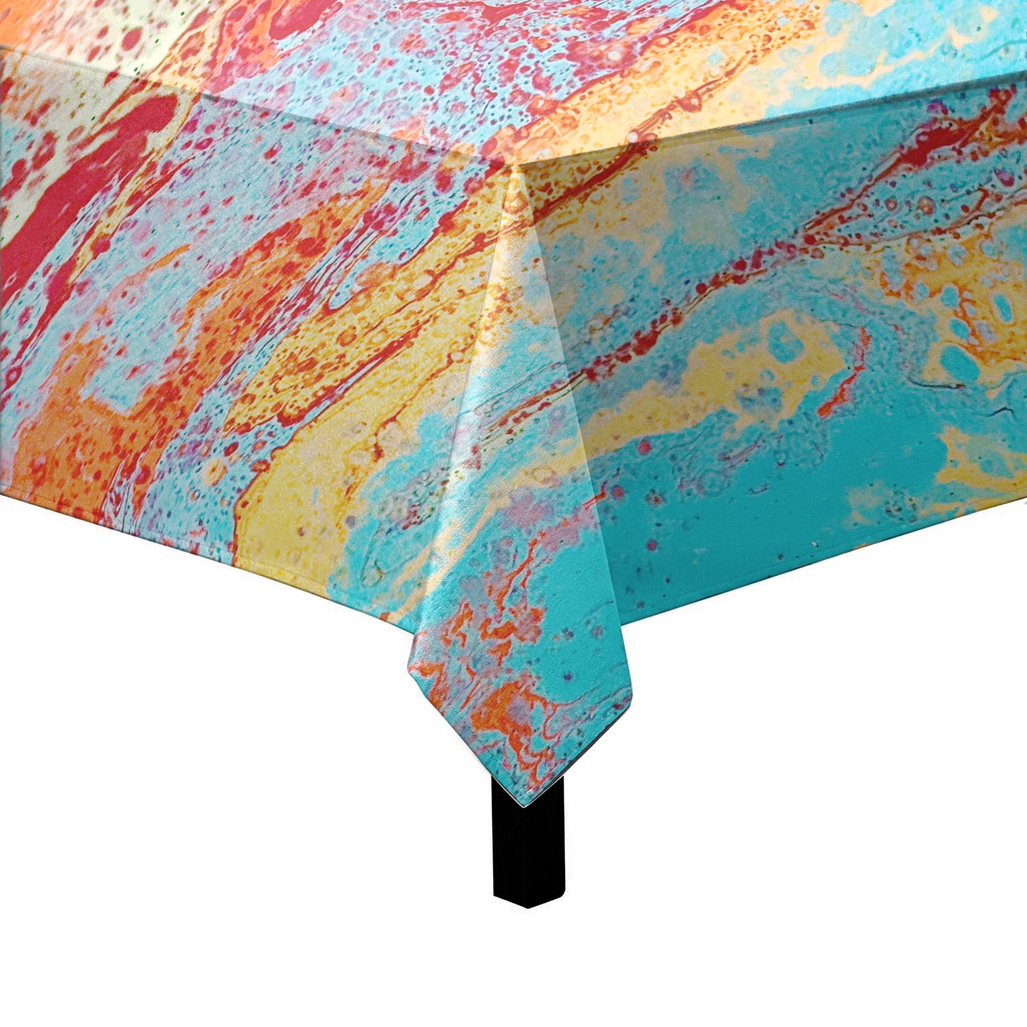 Orange Painted Colour Bloom Square Tablecloth