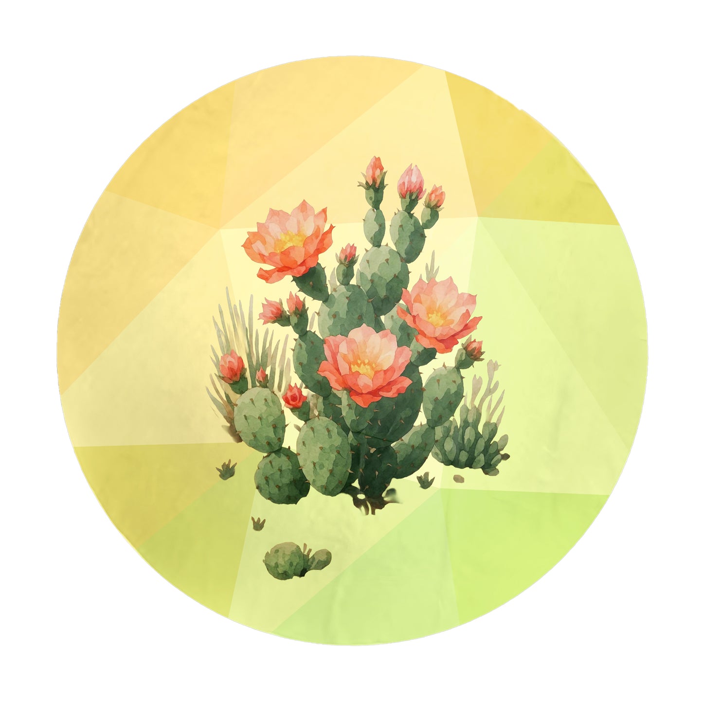 Orange Succulent Round Tablecloth