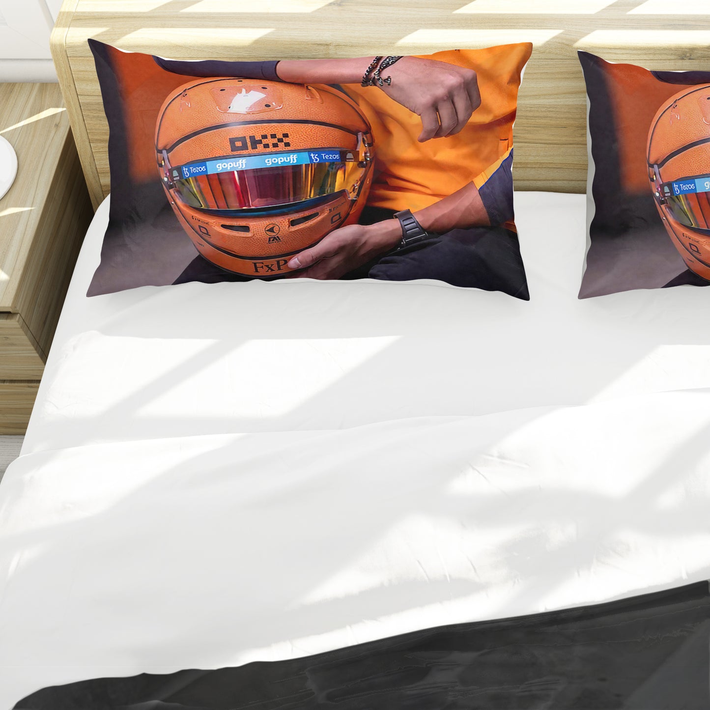 Orange Thunder Racing Duvet Cover Set