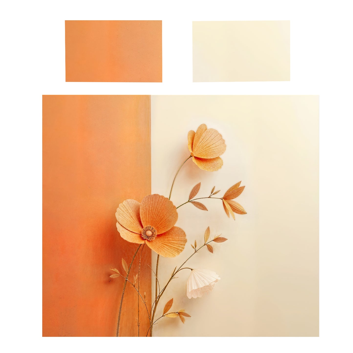 Orange & Beige Duvet Cover Set