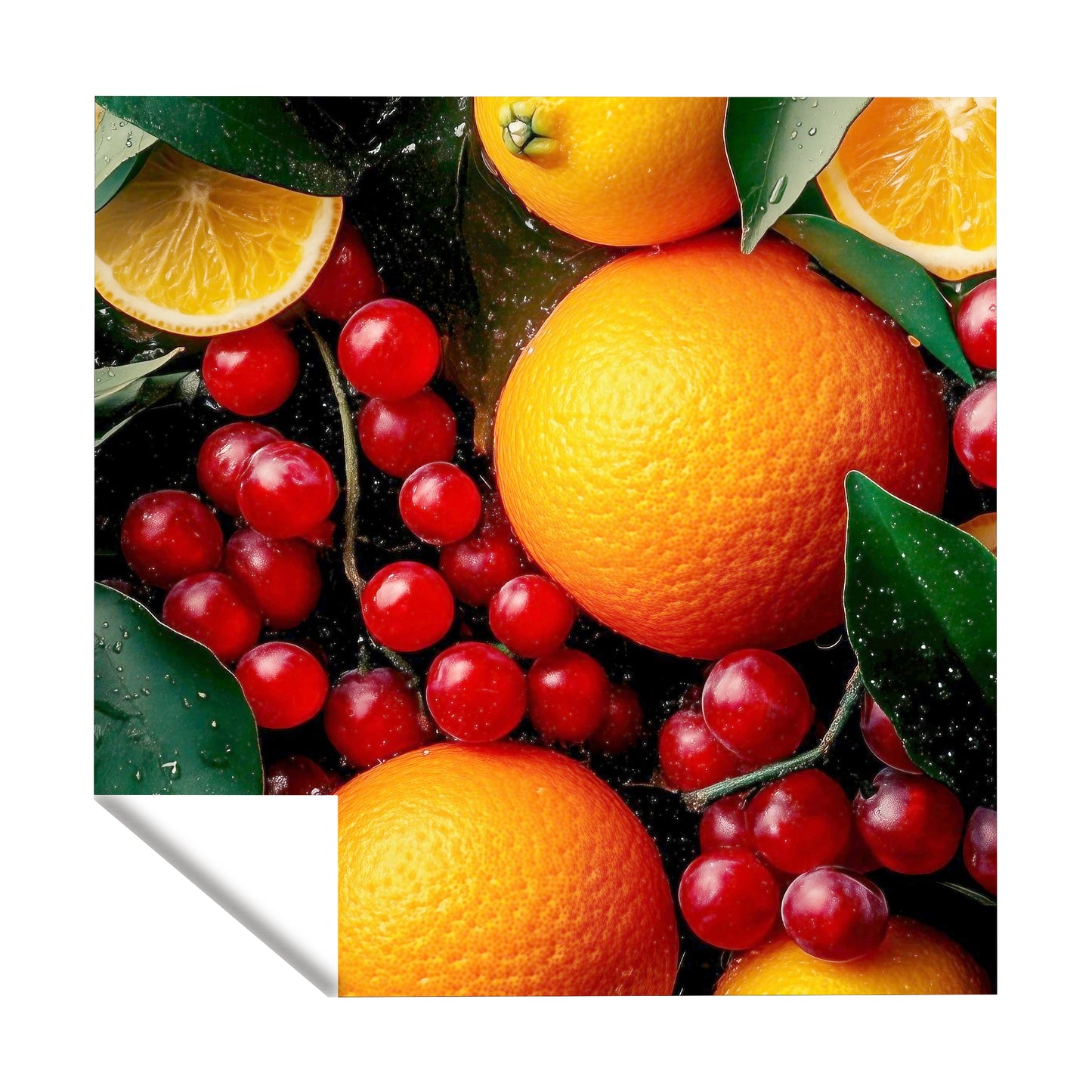 Orange & Grapes Square Tablecloth