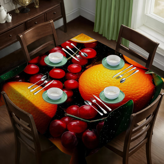 Orange & Grapes Square Tablecloth