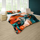 Orange & Green Drapes Duvet Cover Set