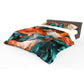 Orange & Green Drapes Duvet Cover Set