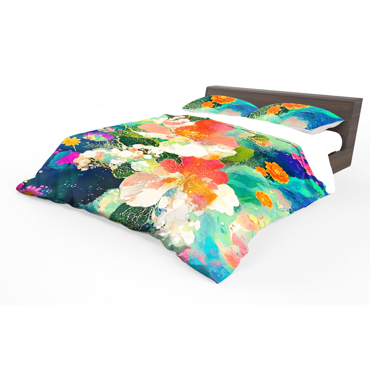 Orange & White Colour Cascade Duvet Cover Set