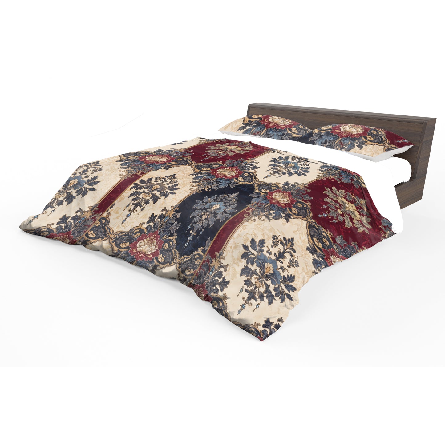 Ornamental Stripe Damask Duvet Cover Set