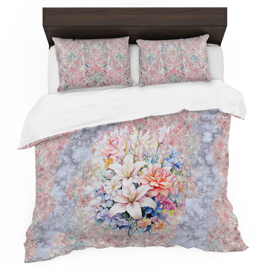 Ornate Lilies Duvet Cover Set