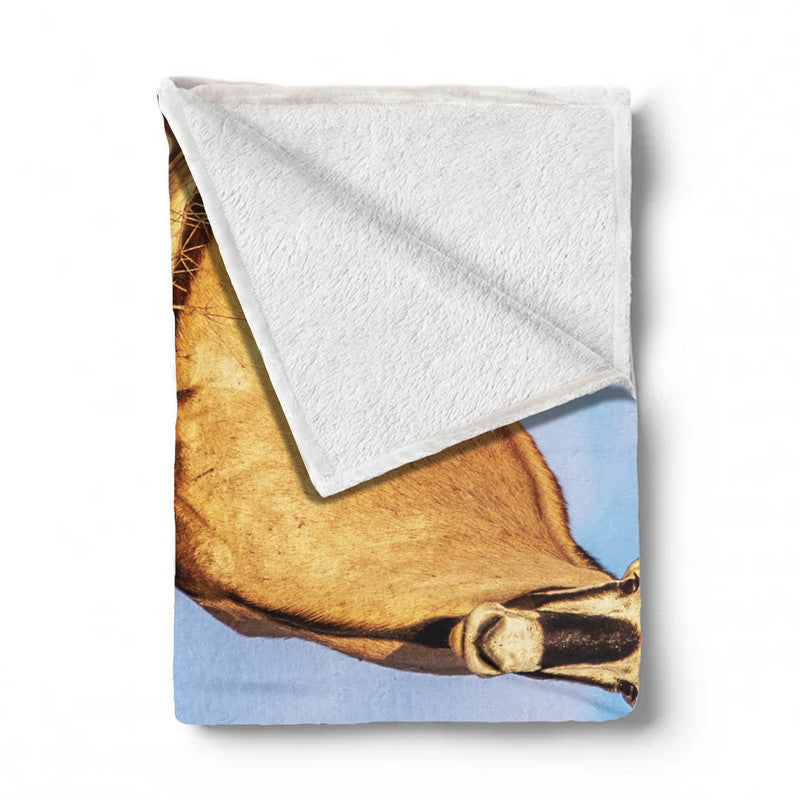 Oryx On The Horizon Light Weight Fleece Blanket by Annette Heymans