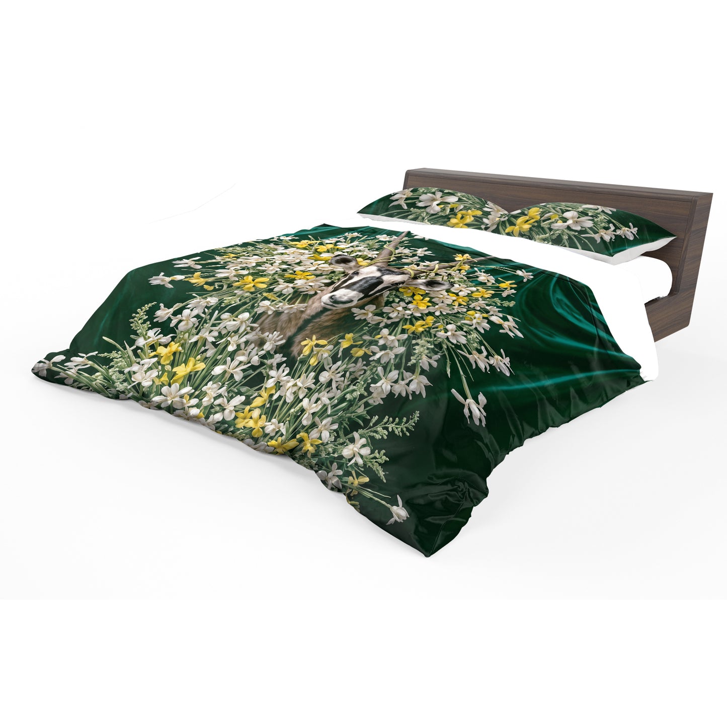 Oryx and Daffodil Dark Botanical Duvet Cover Set