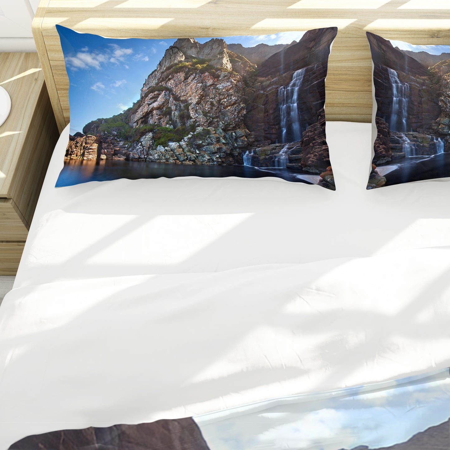 Otter Hike Waterfall Duvet Cover Set by Fanie Heymans
