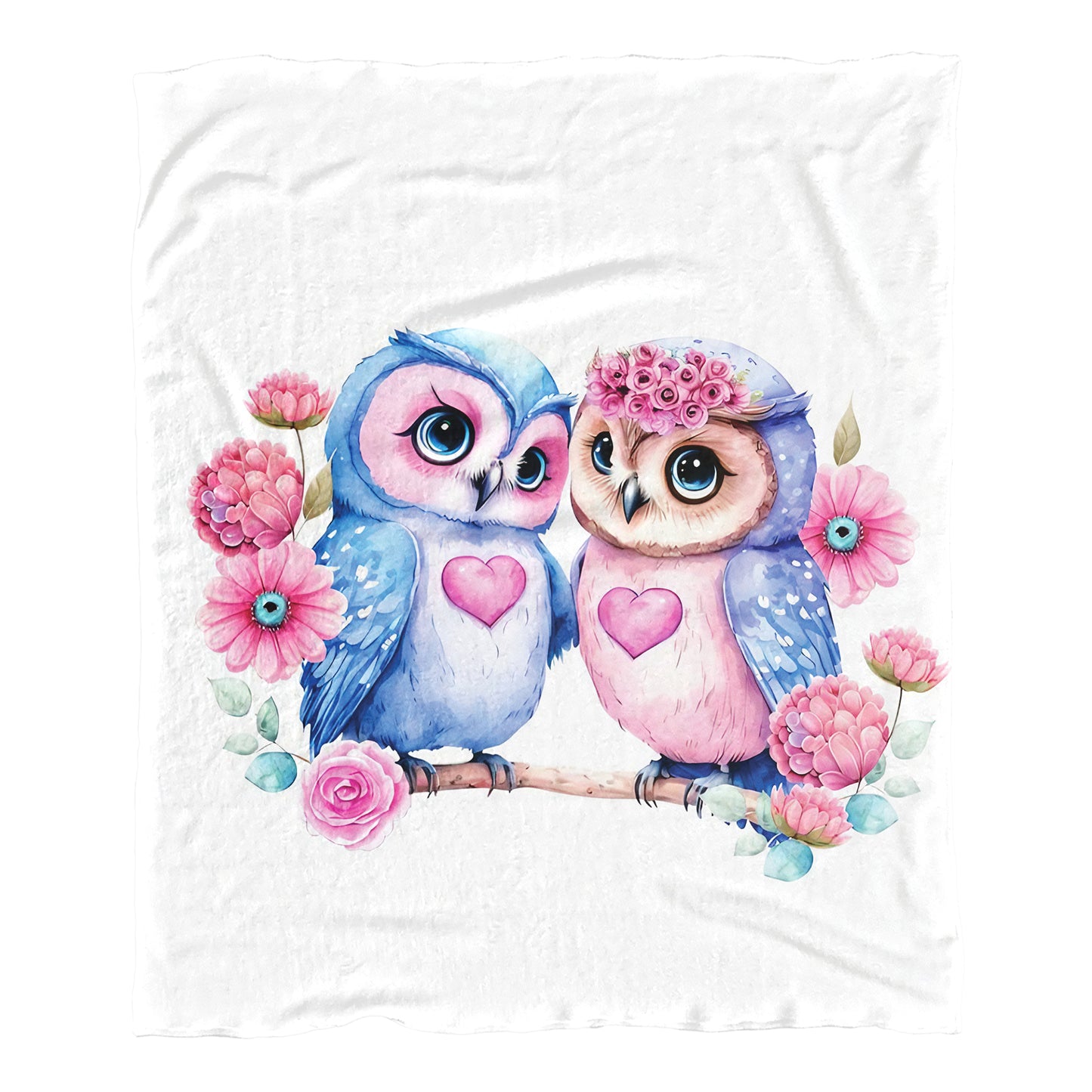 Owl Couple Minky Blanket