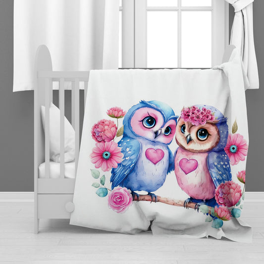 Owl Couple Minky Blanket