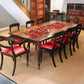 Painted Birds Abstract on Red 160cm Table Runner
