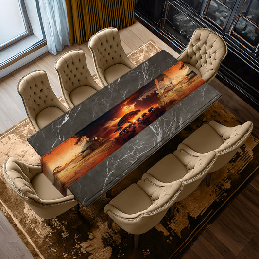 Painted African Wildlands Table Runner